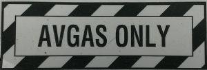 AVGAS ONLY  Decal