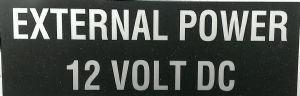 EXTERNAL POWER 12 VOLT  Decal