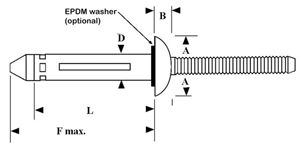 Olympic Shaveable Pop Rivet 5/32  with WASHER